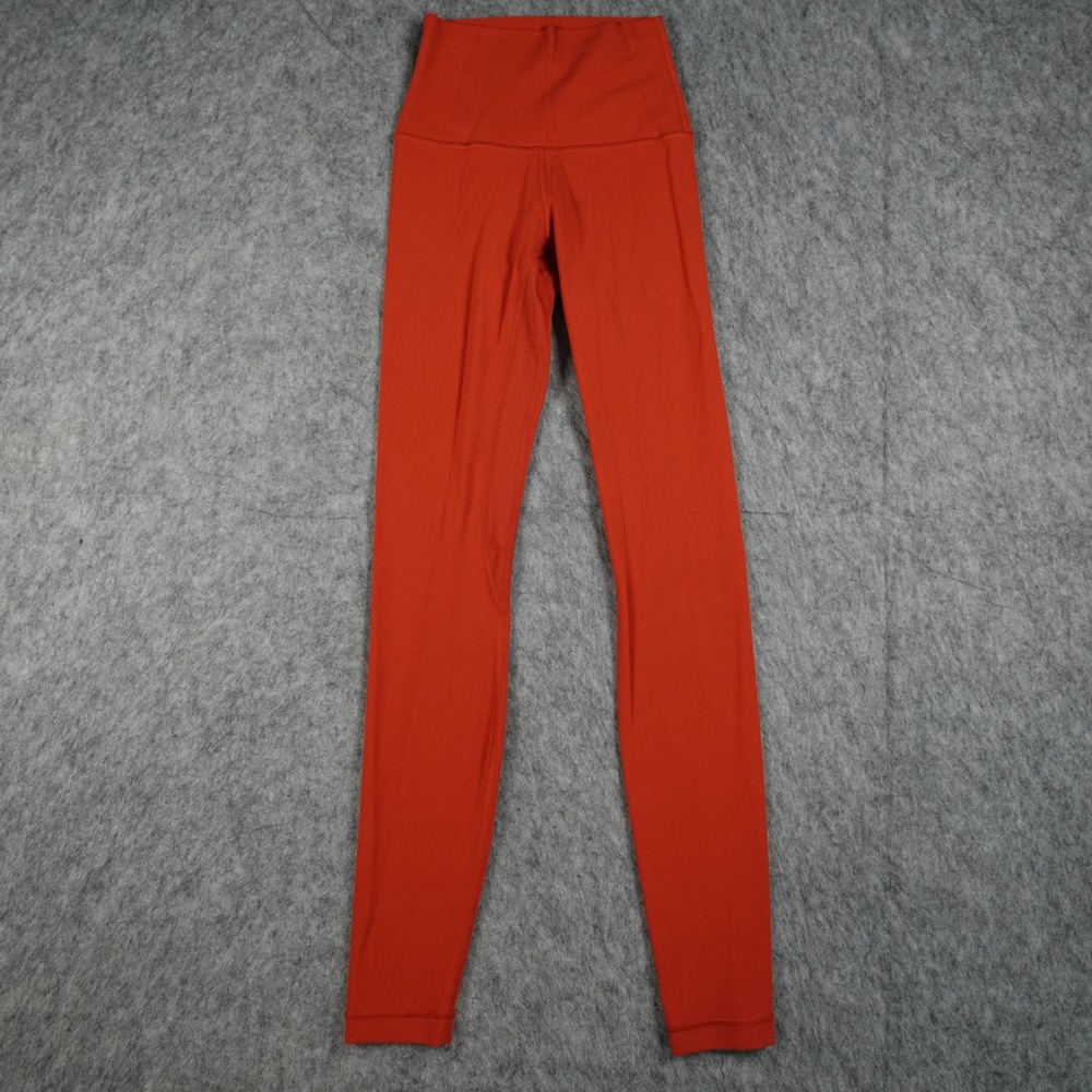 Lululemon‎ Leggings Women 0 Red Orange High Rise Align 28" Yoga Run Gym Workout